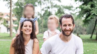 Man, vrouw en twee kinderen